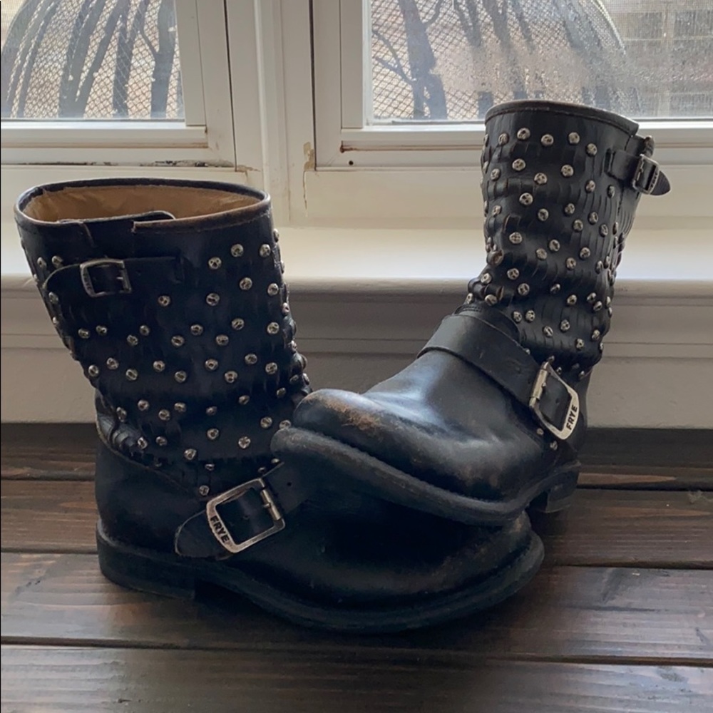 Frye studded boots